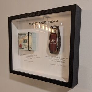 Chase Your Dream Shadow Box with Car Key and Money Display